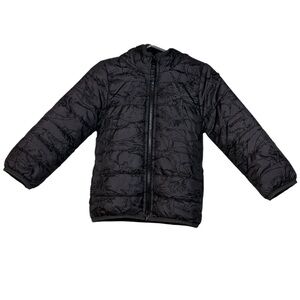 Carter's Toddler Boy Grey Zip-Up Puffer Jacket Dinosaur Print Size 2T